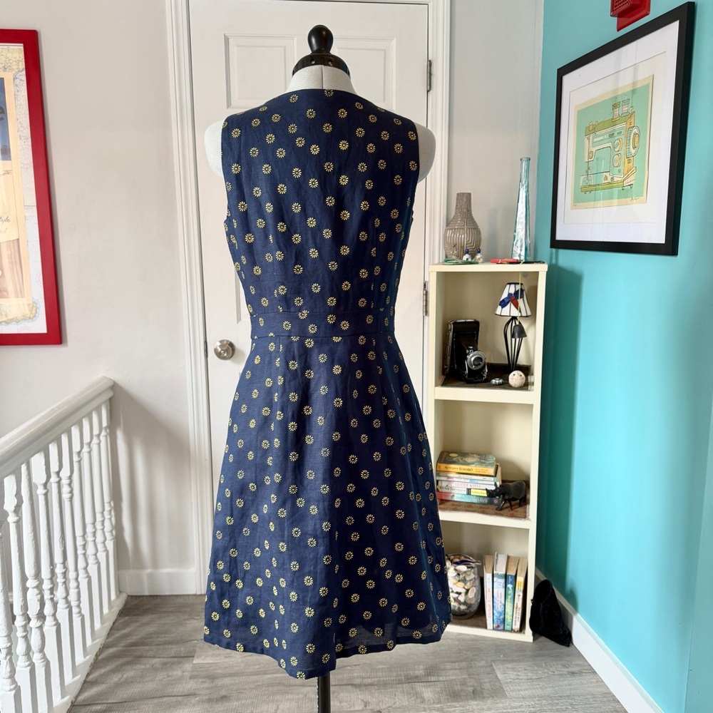 NEW J. Crew V Neck Button-Front Linen/Cotton Summer Dress (size 0) - Picture 6 of 13